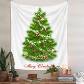 Lofaris Candy Cane Glitter Star Christmas Tree Wall Tapestry
